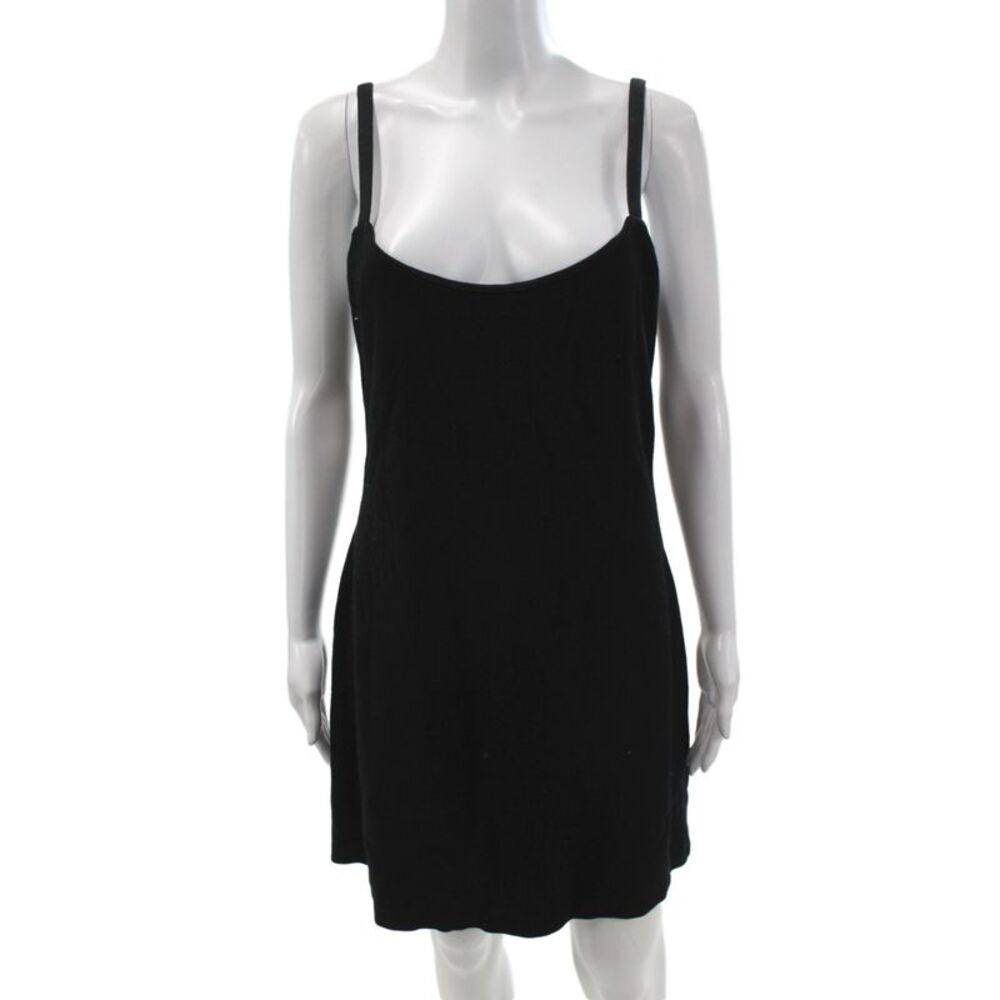 Leset Womens Black Sleeveless Slip Dress Short Viscose Blend Size L